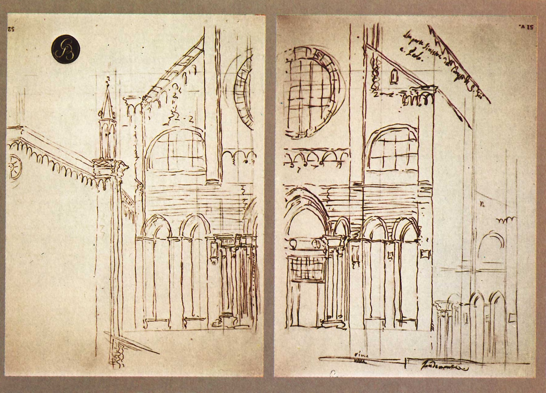 Drawings representing Campo San Giovanni e Paolo in Venice, obtained with a Camera obscura (detail), Canaletto, Public domain, via Wikimedia Commons (https://upload.wikimedia.org/wikipedia/commons/0/04/Canaletto4fogli.jpg)